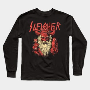 Sleigher Evil Santa Metalhead Rocker - Dark Christmas Apparel Long Sleeve T-Shirt